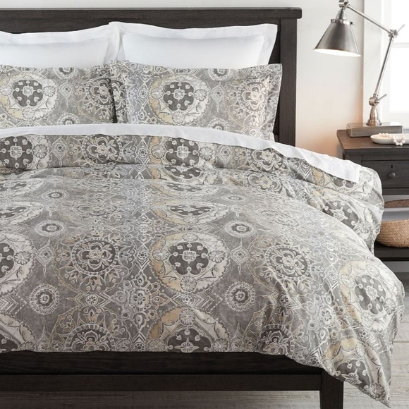 Jacquelyn Medallion Organic Sateen King Duvet and 2 x Sham - Picture 1 of 4